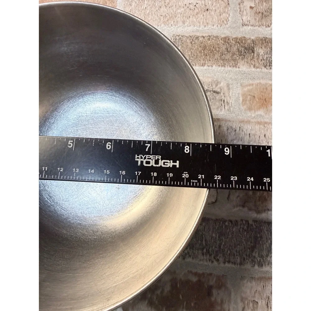 Vintage Stainless Steel Mixing Bowl Made in USA Silver Kitchen Prep Bowl 10 inch